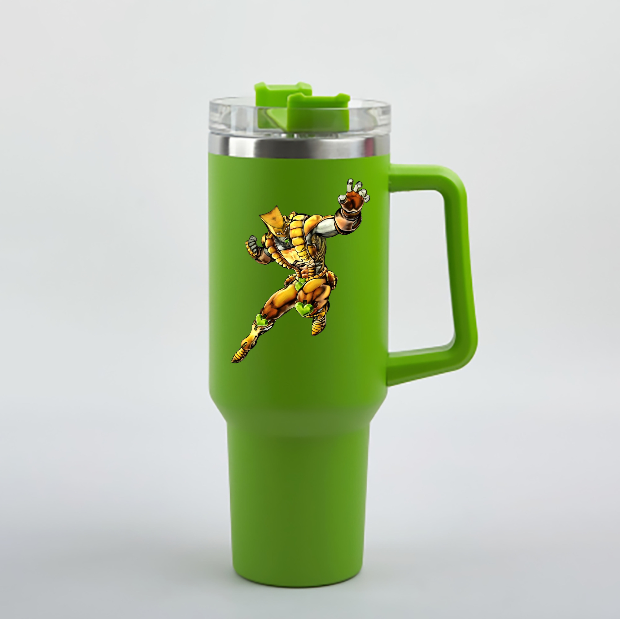 （画像用） ジョジョの奇妙な冒険 ディオ?ブランドー JoJo's Bizarre Adventure Dio Brando 1200mL車用タンブラー - クリスタルステッカー（プラスチックストロー付き）